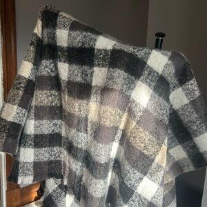 a.n.a. Buffalo plaid black shawl